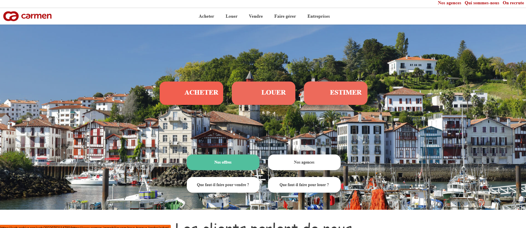Ancien site Internet de Carmen Immobilier dans le Pays basque et les Landes Ancien site Internet de Carmen Immobilier dans le Pays basque et les Landes
