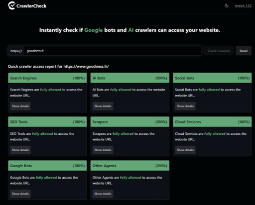 Crawler check Crawler check