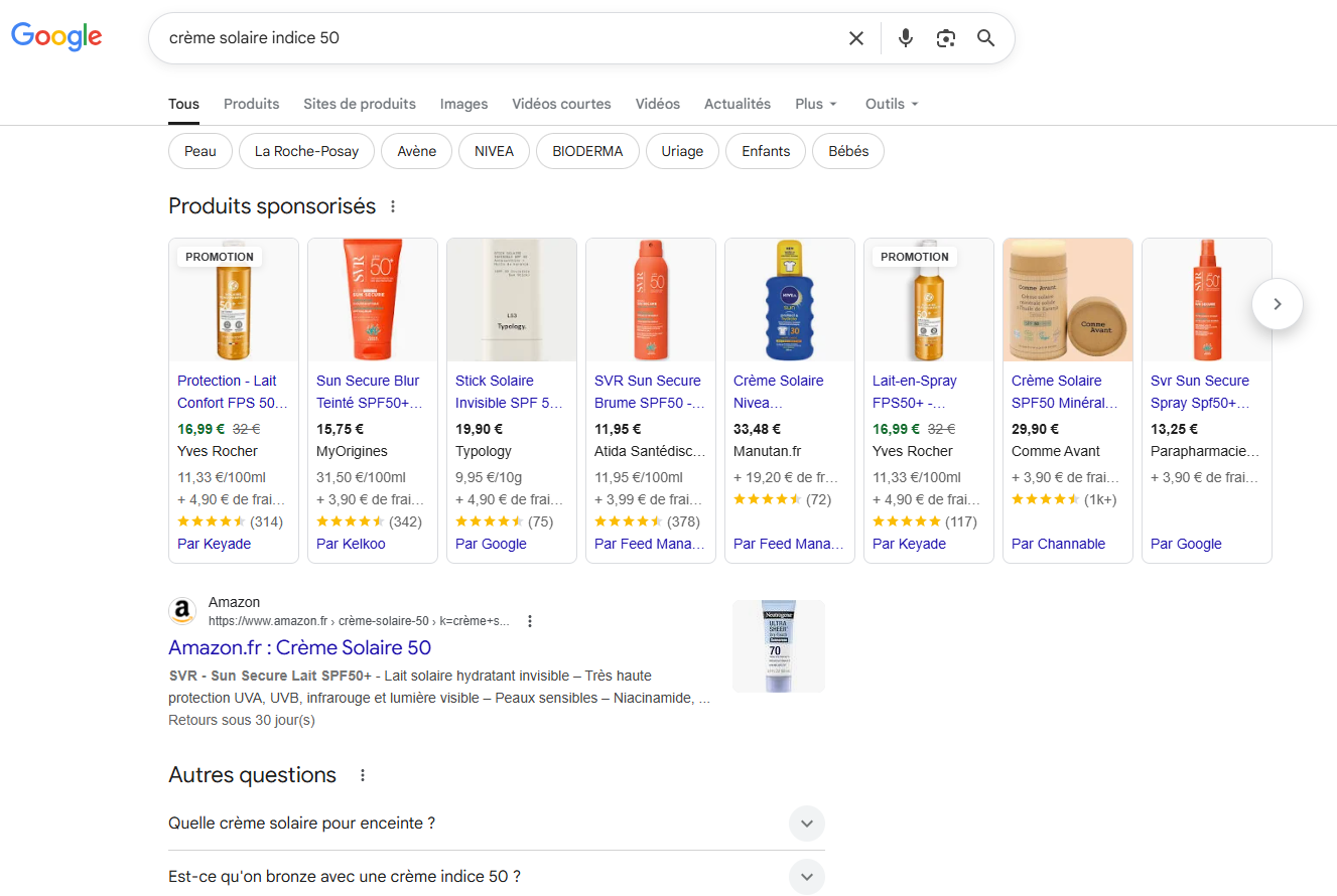 crème solaire