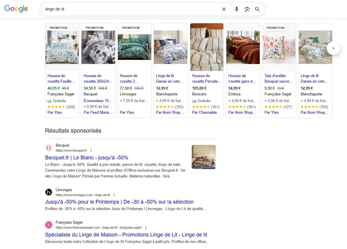 linge de lit